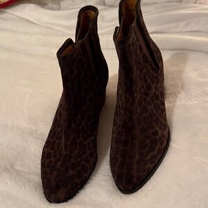 Johnston & Murphy Brown Leopard Ankle Boots